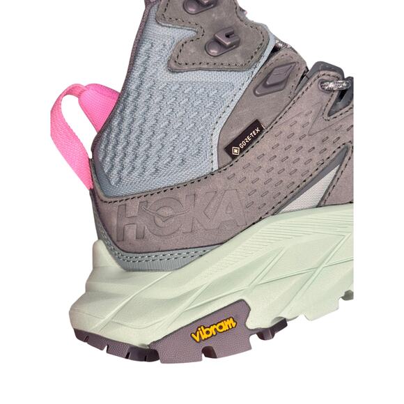 HOKA Anacapa Mid GTX Hiking Boots Shoes 8.5 B Trellis/Mist Green Vibram GoreTex - Picture 10 of 14